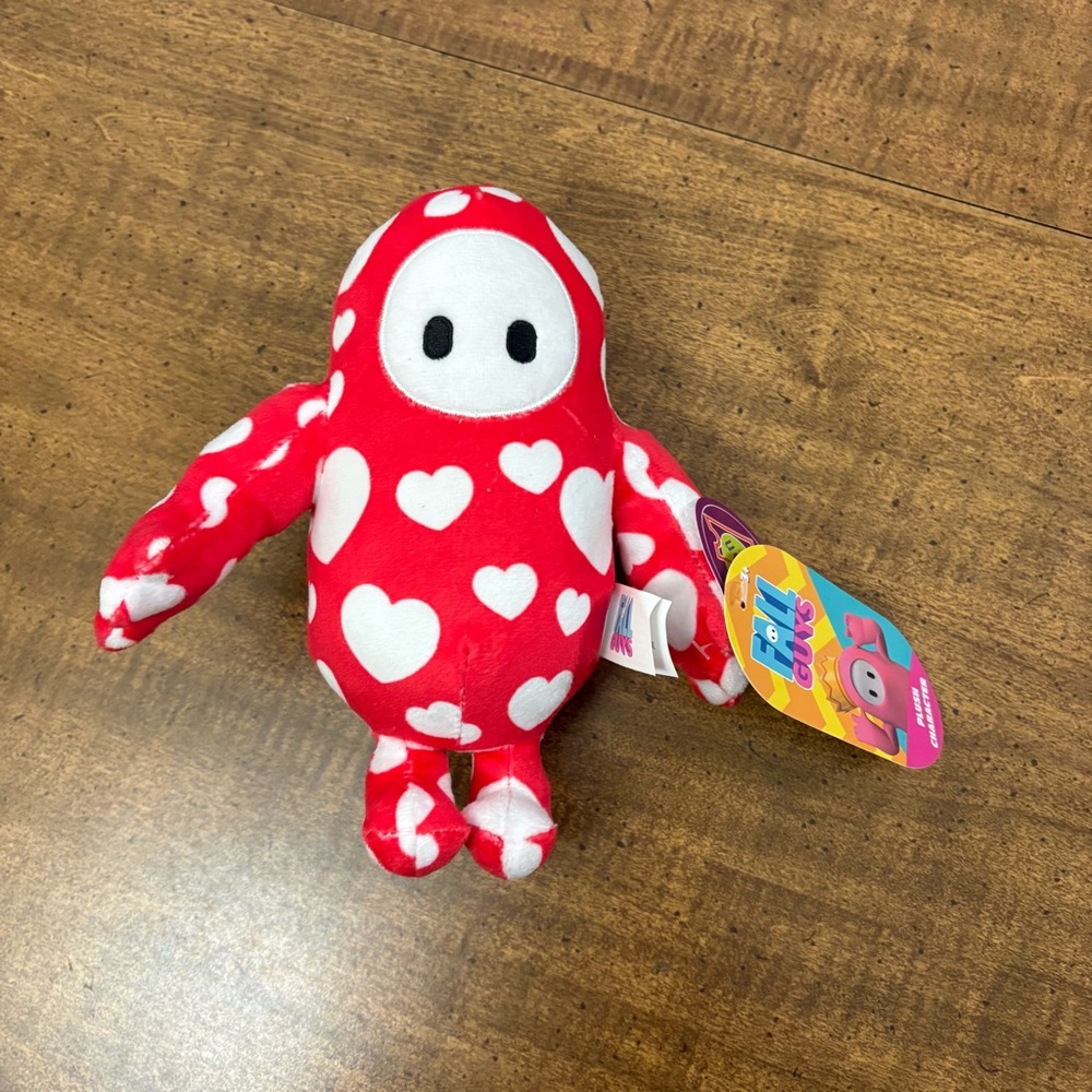 NEW Fall Guys Plush Stuffed Toy Hearts Outfit Video Game New With Tag Red